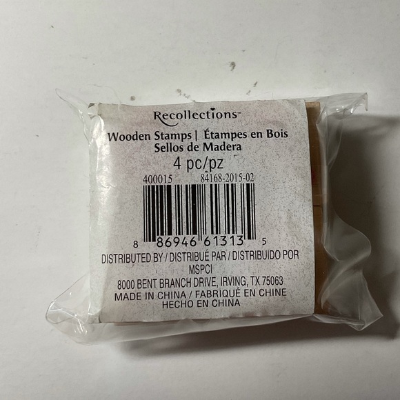 Recollections 4pc FLAMINGO FLIP FLOPS SAND DOLLAR Wood Mounted Rubber Stamp - Picture 5 of 5